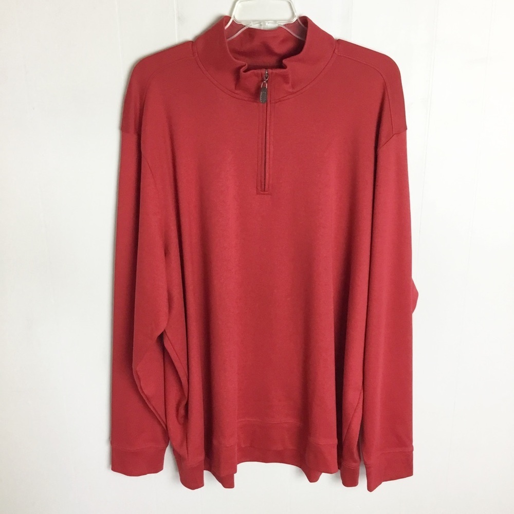Tommy Bahama 4XLT Tall Martinique Half Zip Chli Pepper Long Sleeve Mens Red NWT